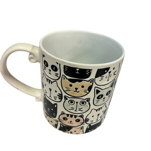 Cat Faces Ceramic Mug - Multicolor